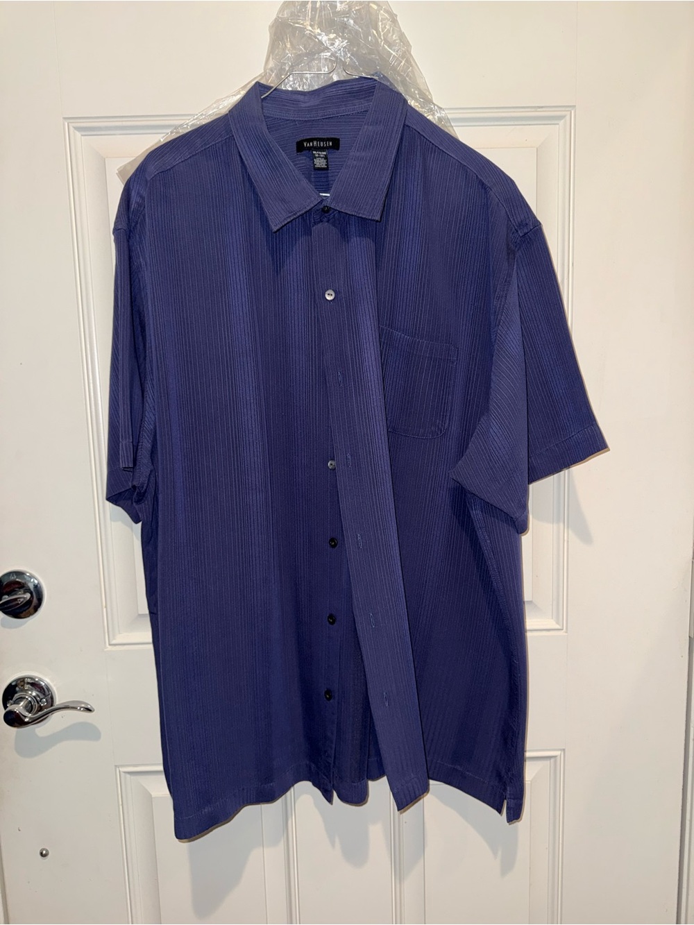 Van Heusen Men's Short Sleeve Button-Down Shirt - Deep Blue